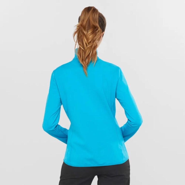 Chaquetas Salomon Essential Lightwarm Half Zip Mujer Turquesa | MX MAHV263